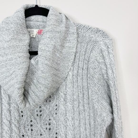 Blossom & Clover Womens XSmall XS Heather Gray Cowl Neck Knit Sweater - Picture 3 of 10